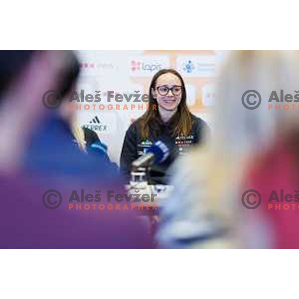 Sara Copar during Slovenia Climbing Team Press Conference, Ljubljana, Slovenia on April 11, 2025. Photo: Grega Valancic