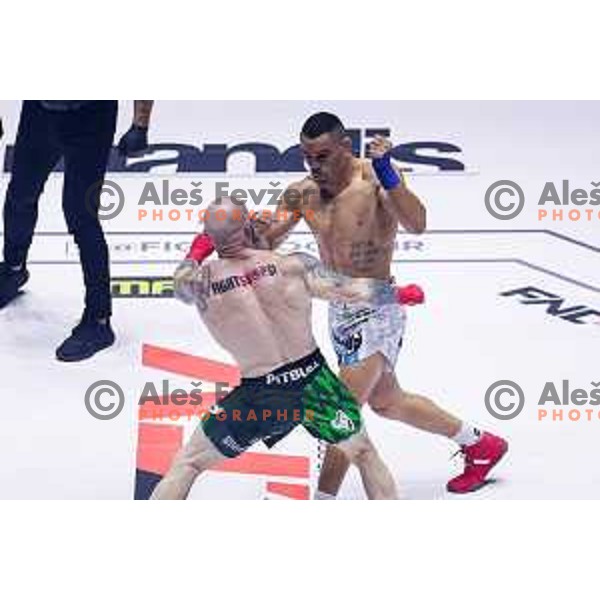Bojan Kosednar Zelva fights at FNC 22 in Arena Stozice in Ljubljana, Slovenia on April 12, 2025