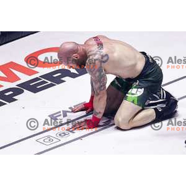 Bojan Kosednar Zelva fights at FNC 22 in Arena Stozice in Ljubljana, Slovenia on April 12, 2025