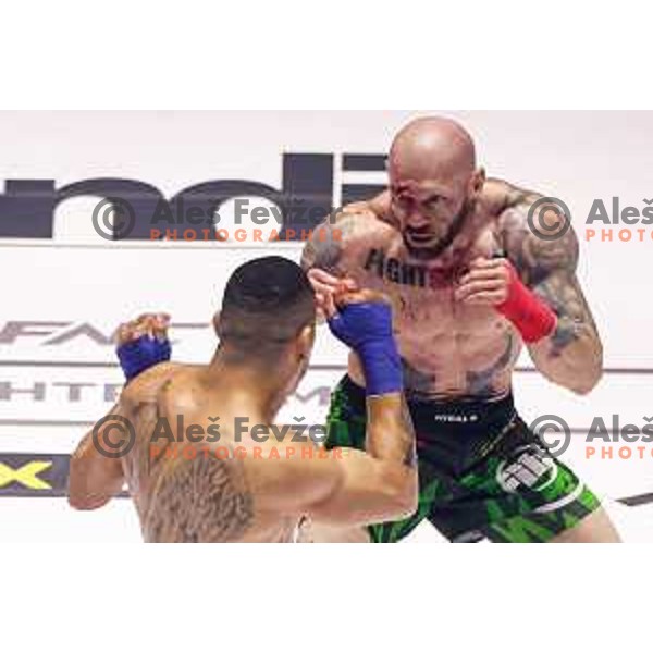 Bojan Kosednar Zelva fights at FNC 22 in Arena Stozice in Ljubljana, Slovenia on April 12, 2025