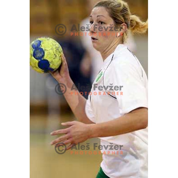 Nina Jericek at handball match RK Olimpija- RK Sava Kranj, played in Hala Tivoli, Ljubljana 4.10.2008. RR Olimpija won the match 50:18 