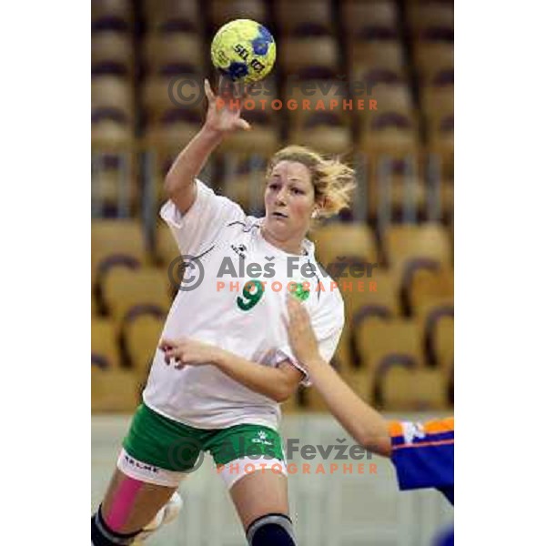 Nina Jericek at handball match RK Olimpija- RK Sava Kranj, played in Hala Tivoli, Ljubljana 4.10.2008. RR Olimpija won the match 50:18 