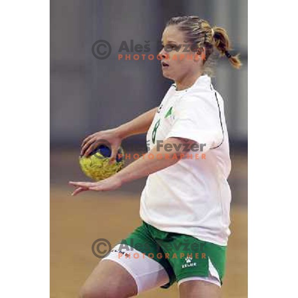 Neza Mitrusevska at handball match RK Olimpija- RK Sava Kranj, played in Hala Tivoli, Ljubljana 4.10.2008. RR Olimpija won the match 50:18 