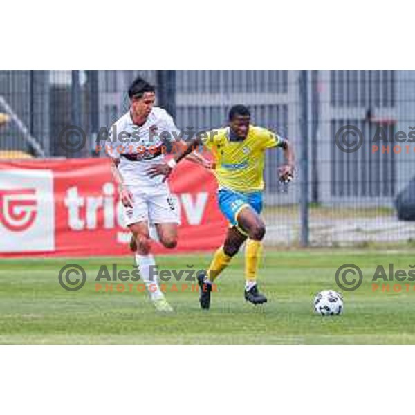 in action during Prva liga Telemach 2024/2025 football match between Koper and Primorje at Bonifika Stadium in Koper, Slovenia on April 13, 2025
