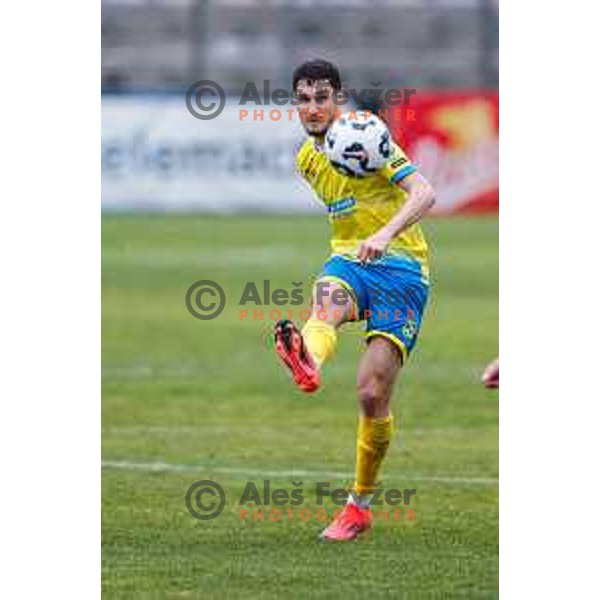 in action during Prva liga Telemach 2024/2025 football match between Koper and Primorje at Bonifika Stadium in Koper, Slovenia on April 13, 2025