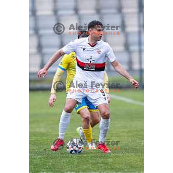 in action during Prva liga Telemach 2024/2025 football match between Koper and Primorje at Bonifika Stadium in Koper, Slovenia on April 13, 2025