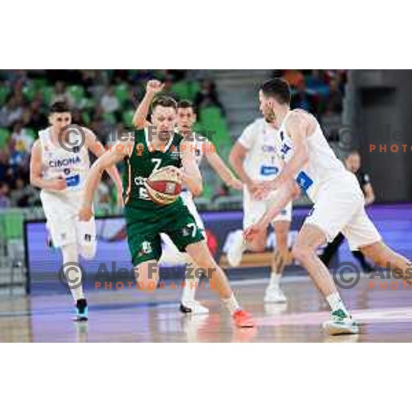 in action during regular season basketball match of AdmiralBet ABA League 2024/2025 between Cedevita Olimpija and Cibona in SRC Stozice, Ljubljana, Slovenia on April 13, 2025. Photo: Filip Barbalic