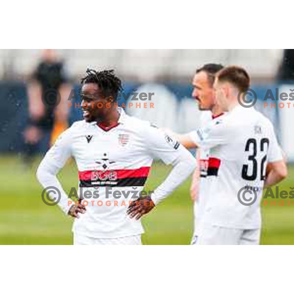in action during Prva liga Telemach 2024/2025 football match between Koper and Primorje at Bonifika Stadium in Koper, Slovenia on April 13, 2025