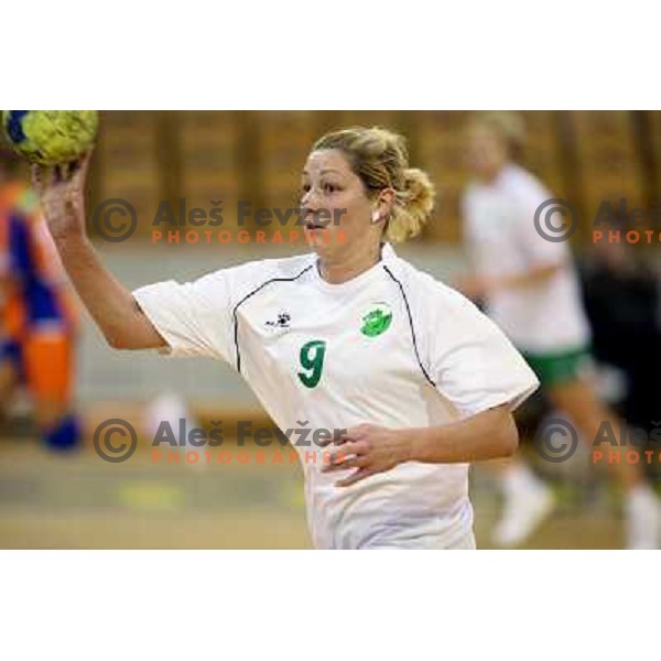 Nina Jericek at handball match RK Olimpija- RK Sava Kranj, played in Hala Tivoli, Ljubljana 4.10.2008. RR Olimpija won the match 50:18 