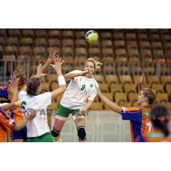 Nina Jericek at handball match RK Olimpija- RK Sava Kranj, played in Hala Tivoli, Ljubljana 4.10.2008. RR Olimpija won the match 50:18 