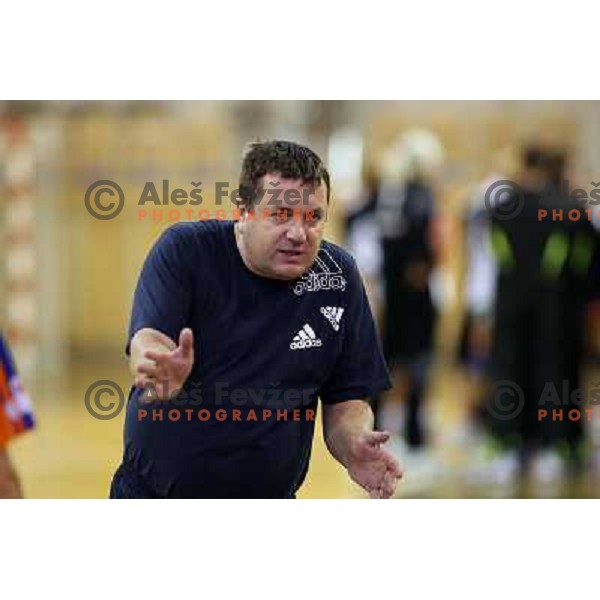 Coach of Sava Kranj at handball match RK Olimpija- RK Sava Kranj, played in Hala Tivoli, Ljubljana 4.10.2008. RR Olimpija won the match 50:18 