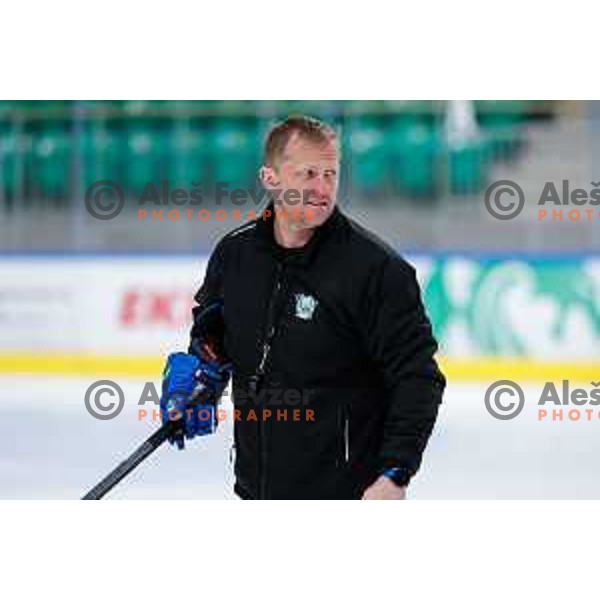 Edo Terglav, head coach of Slovenia Ice-Hockey team during practice session before World Championships in Hala Tivoli, Ljubljana on April 14, 2025