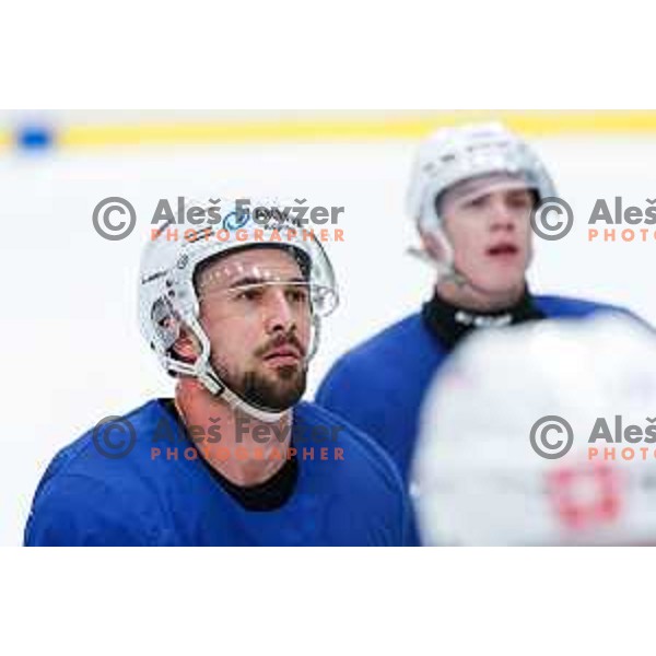 of Slovenia Ice-Hockey team during practice session before World Championships in Hala Tivoli, Ljubljana on April 14, 2025