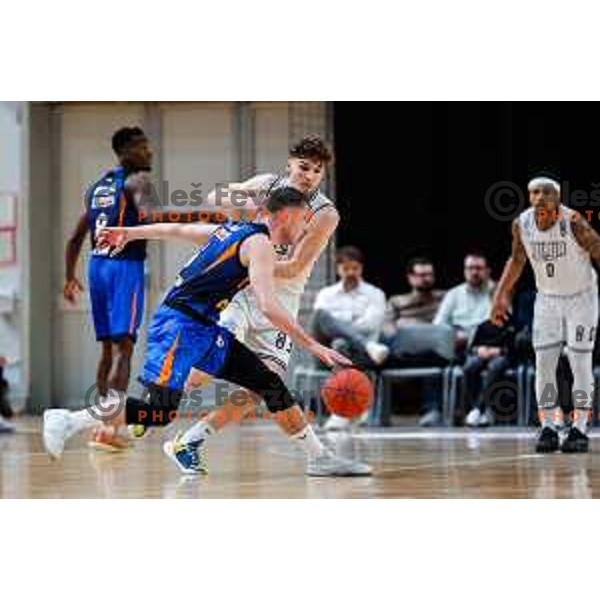 Luka Kures in action during second match of the semi-final of ABA 2 league 2024/25 basketball match between Iliriija and Zlatibor Mozzart in Hala Tivoli, Ljubljana, Slovenia on April 16, 2025