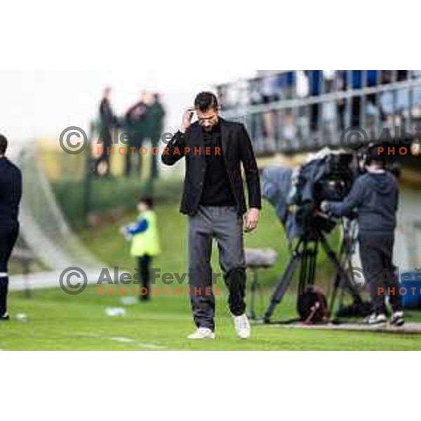 Bostjan Cesar, head coach of Maribor during Prva liga Telemach football match between Nafta 1903 and Maribor in Sportni park Lendava, Slovenia on April 16, 2025. Photo: Jure Banfi