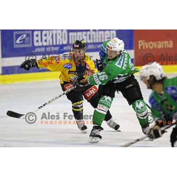 Petrilainen at ice-hockey match Tilia Olimpija-Vienna Capitals in round 7 of EBEL league, played in Hala Tivoli, Ljubljana, Slovenia 5.10.2008. Vienna Capitals won the match 4:0 