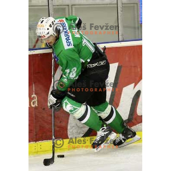 Jure Kralj at ice-hockey match Tilia Olimpija-Vienna Capitals in round 7 of EBEL league, played in Hala Tivoli, Ljubljana, Slovenia 5.10.2008. Vienna Capitals won the match 4:0 