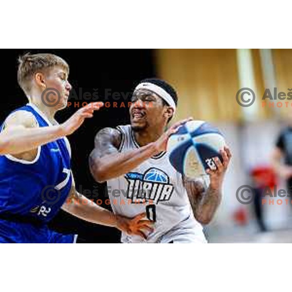In action during OTP Bank League 2024/2025 basketball match between Ilirija and ECE Triglav Kranj in Ljubljana, Slovenia on April 19, 2025