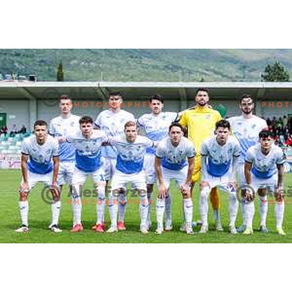 in action during Prva liga Telemach 2024/2025 football match between Primorje and Nafta 1903 in Ajdovscina, Slovenia on April 19, 2025