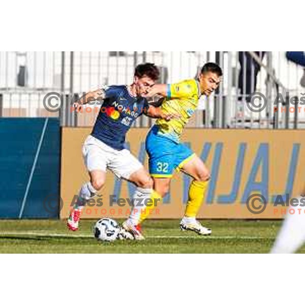 Veljko Mijailovic of Koper in action at Prva liga Telemach 2024/2025 football match between Koper and Bravo Big Bang at Bonifika Stadium in Koper, Slovenia on April 19, 2025