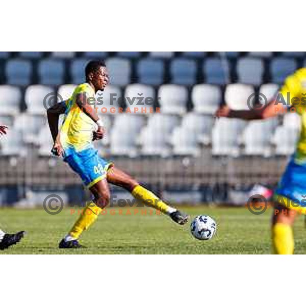 Ahmed Sidibe in action during Prva liga Telemach 2024/2025 football match between Koper and Bravo Big Bang at Bonifika Stadium in Koper, Slovenia on April 19, 2025