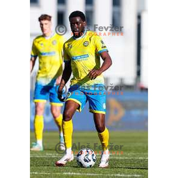 Jean Pierre Logonda of Koper in action at Prva liga Telemach 2024/2025 football match between Koper and Bravo Big Bang at Bonifika Stadium in Koper, Slovenia on April 19, 2025
