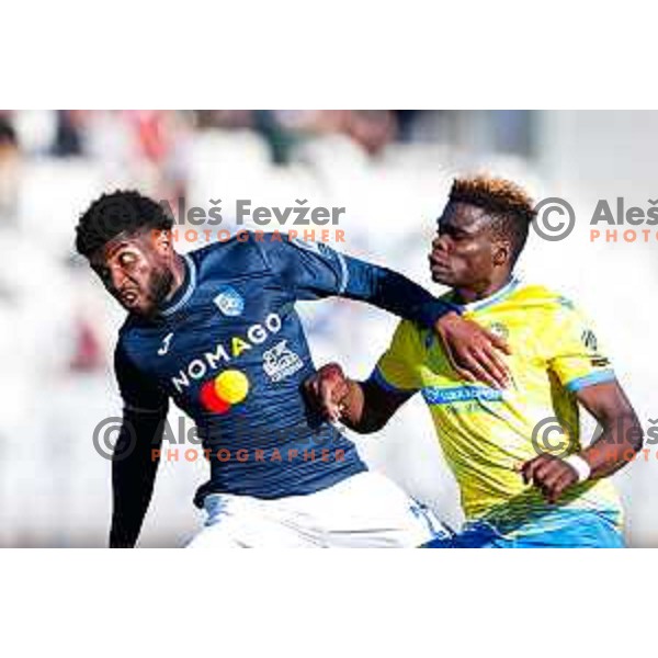 Wisdom Sule of Koper in action at Prva liga Telemach 2024/2025 football match between Koper and Bravo Big Bang at Bonifika Stadium in Koper, Slovenia on April 19, 2025