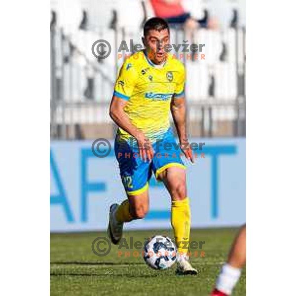 Veljko Mijailovic of Koper in action at Prva liga Telemach 2024/2025 football match between Koper and Bravo Big Bang at Bonifika Stadium in Koper, Slovenia on April 19, 2025