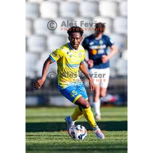 Isaac Matondo of Koper in action at Prva liga Telemach 2024/2025 football match between Koper and Bravo Big Bang at Bonifika Stadium in Koper, Slovenia on April 19, 2025