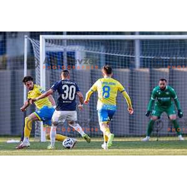 in action during Prva liga Telemach 2024/2025 football match between Koper and Bravo Big Bang at Bonifika Stadium in Koper, Slovenia on April 19, 2025