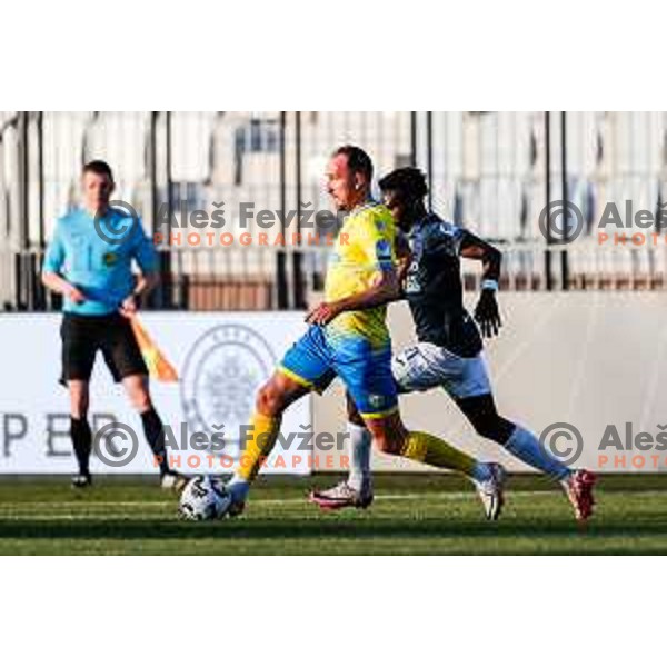 Denis Popovic of Koper in action during Prva liga Telemach 2024/2025 football match between Koper and Bravo Big Bang at Bonifika Stadium in Koper, Slovenia on April 19, 2025