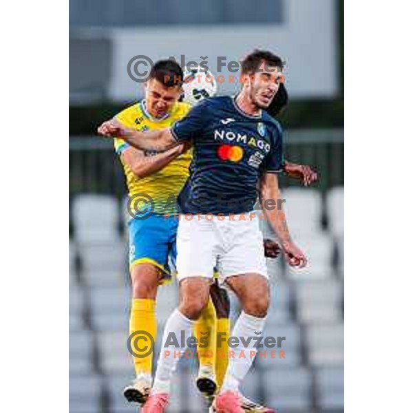 Veljko Mijailovic of Koper in action at Prva liga Telemach 2024/2025 football match between Koper and Bravo Big Bang at Bonifika Stadium in Koper, Slovenia on April 19, 2025