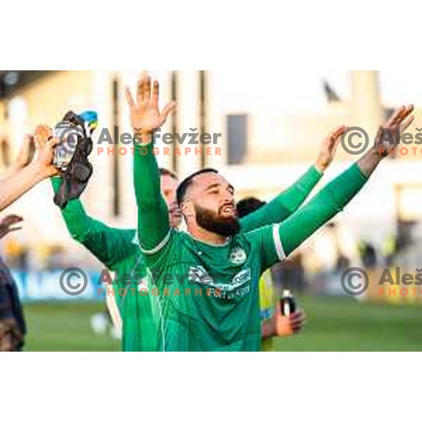 Metod Jurhar of Koper celebrate victory at Prva liga Telemach 2024/2025 football match between Koper and Bravo Big Bang at Bonifika Stadium in Koper, Slovenia on April 19, 2025