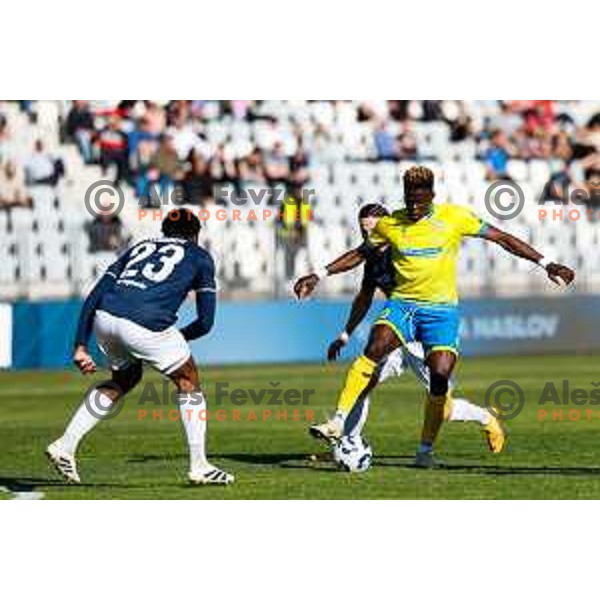 in action during Prva liga Telemach 2024/2025 football match between Koper and Bravo Big Bang at Bonifika Stadium in Koper, Slovenia on April 19, 2025