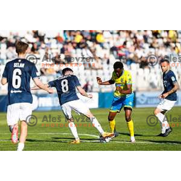 in action during Prva liga Telemach 2024/2025 football match between Koper and Bravo Big Bang at Bonifika Stadium in Koper, Slovenia on April 19, 2025