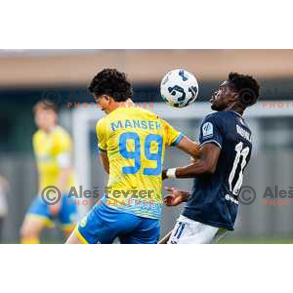 in action during semi-final of Pivovarna Union Slovenian Cup 2024/2025 football match between Koper and Bravo Big Bang at Bonifika Stadium in Koper, Slovenia on April 23, 2025