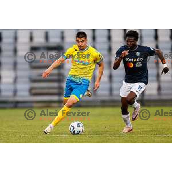 Veljko Mijailovic of Koper in action during semi-final of Pivovarna Union Slovenian Cup 2024/2025 football match between Koper and Bravo Big Bang at Bonifika Stadium in Koper, Slovenia on April 23, 2025