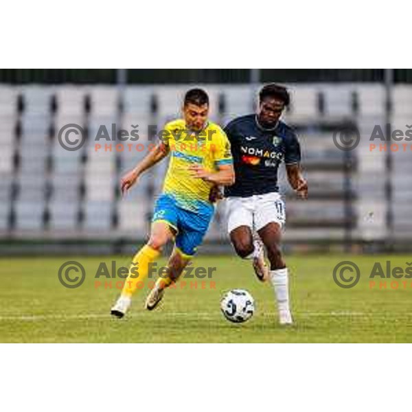 Veljko Mijailovic of Koper in action during semi-final of Pivovarna Union Slovenian Cup 2024/2025 football match between Koper and Bravo Big Bang at Bonifika Stadium in Koper, Slovenia on April 23, 2025