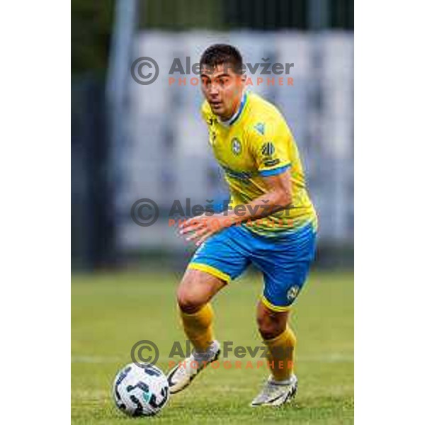 Veljko Mijailovic of Koper in action during semi-final of Pivovarna Union Slovenian Cup 2024/2025 football match between Koper and Bravo Big Bang at Bonifika Stadium in Koper, Slovenia on April 23, 2025