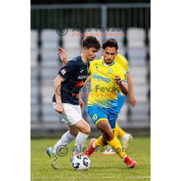 in action during semi-final of Pivovarna Union Slovenian Cup 2024/2025 football match between Koper and Bravo Big Bang at Bonifika Stadium in Koper, Slovenia on April 23, 2025