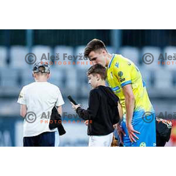 in action during semi-final of Pivovarna Union Slovenian Cup 2024/2025 football match between Koper and Bravo Big Bang at Bonifika Stadium in Koper, Slovenia on April 23, 2025