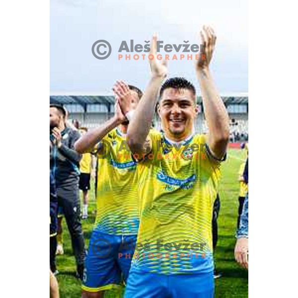 Veljko Mijailovic of Koper in action during semi-final of Pivovarna Union Slovenian Cup 2024/2025 football match between Koper and Bravo Big Bang at Bonifika Stadium in Koper, Slovenia on April 23, 2025