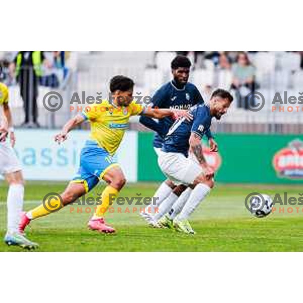 in action during semi-final of Pivovarna Union Slovenian Cup 2024/2025 football match between Koper and Bravo Big Bang at Bonifika Stadium in Koper, Slovenia on April 23, 2025