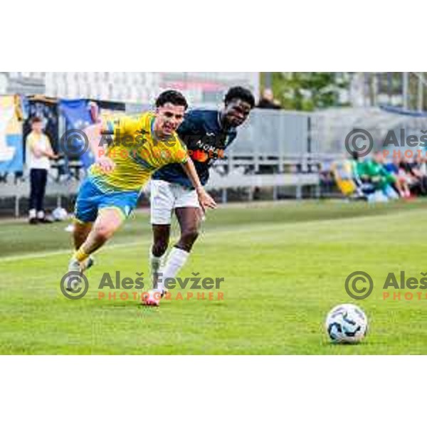 in action during semi-final of Pivovarna Union Slovenian Cup 2024/2025 football match between Koper and Bravo Big Bang at Bonifika Stadium in Koper, Slovenia on April 23, 2025