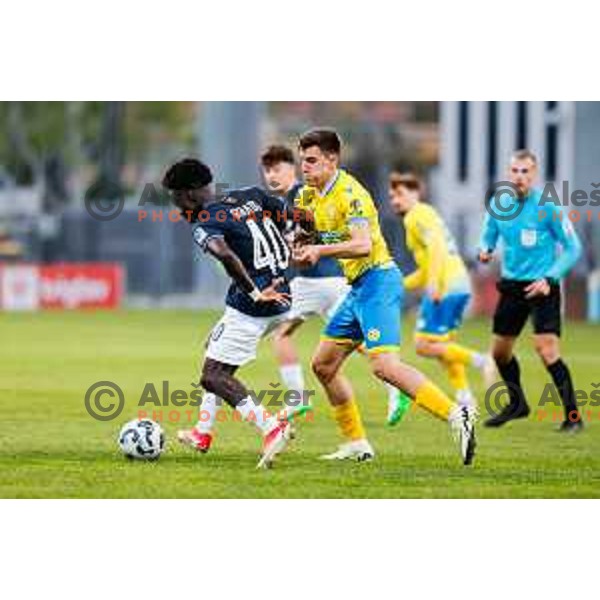 in action during semi-final of Pivovarna Union Slovenian Cup 2024/2025 football match between Koper and Bravo Big Bang at Bonifika Stadium in Koper, Slovenia on April 23, 2025