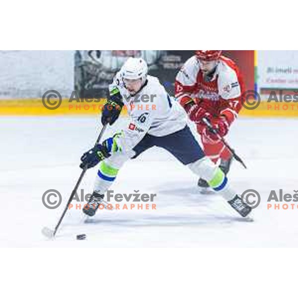 in action during World Championships 2025 preparation ice-hockey match between Slovenia and Poland in Ledna Dvorana, Maribor, Slovenia on April 24, 2025. Photo: Jure Banfi