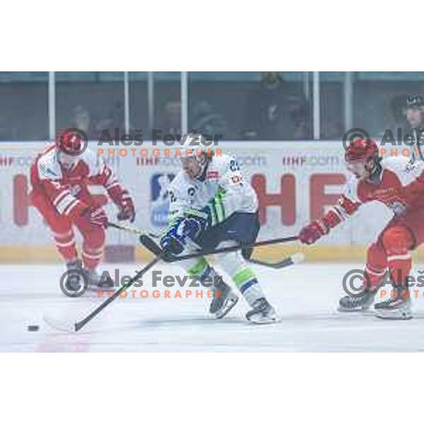 in action during World Championships 2025 preparation ice-hockey match between Slovenia and Poland in Ledna Dvorana, Maribor, Slovenia on April 24, 2025. Photo: Jure Banfi