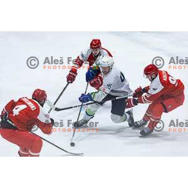 in action during World Championships 2025 preparation ice-hockey match between Slovenia and Poland in Ledna Dvorana, Maribor, Slovenia on April 24, 2025. Photo: Jure Banfi