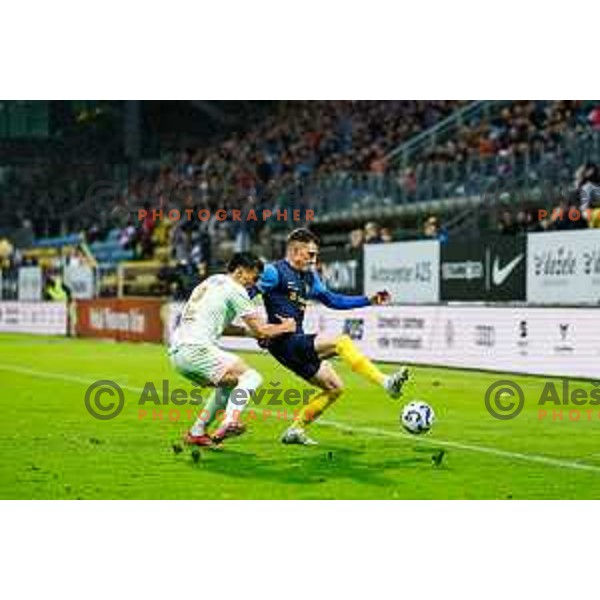 in action during semi-final of Pivovarna Union Slovenian Cup 2024/2025 football match between Celje and Olimpija in Celje, Slovenia on April 24, 2025