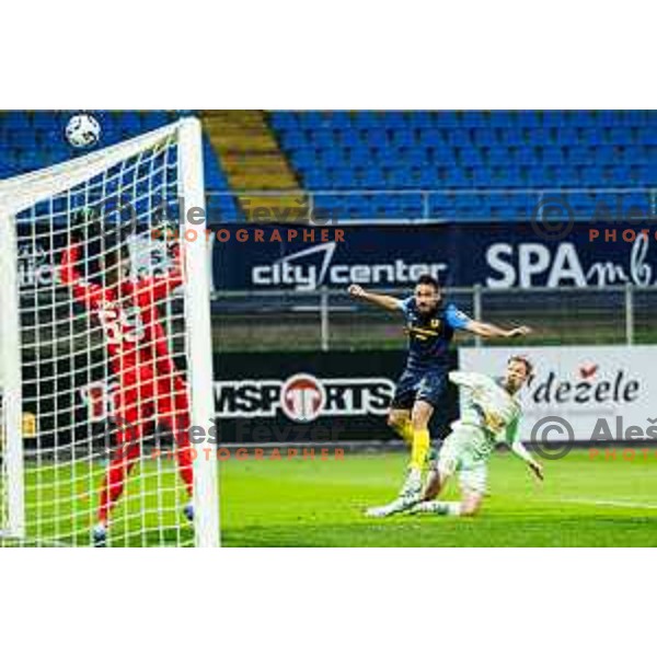 in action during semi-final of Pivovarna Union Slovenian Cup 2024/2025 football match between Celje and Olimpija in Celje, Slovenia on April 24, 2025